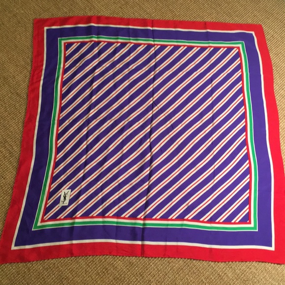 Yves Saint Laurent Accessories - Yves Saint Laurent large stripped silk scarf